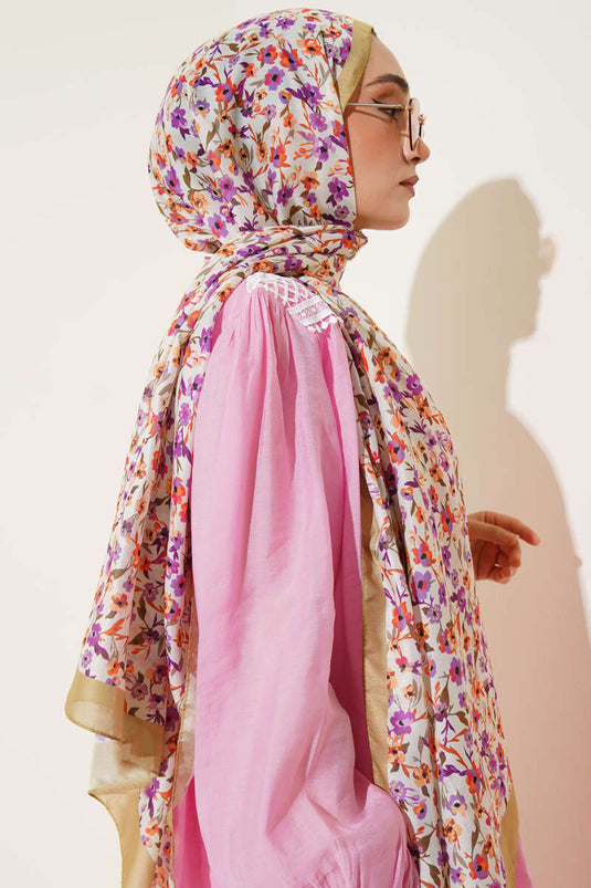 Scialle Flower Sparkle Series verde oliva