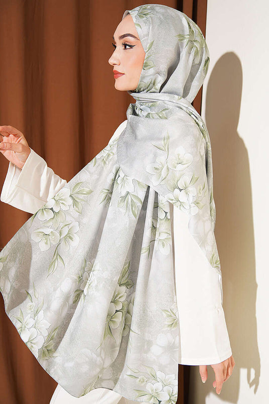 Çiçek Motif Detaylı Şal Mint