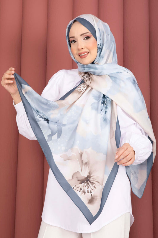 Floral Motif Shawl Series Gray