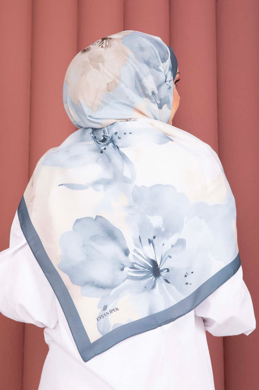 Floral Motif Shawl Series Gray
