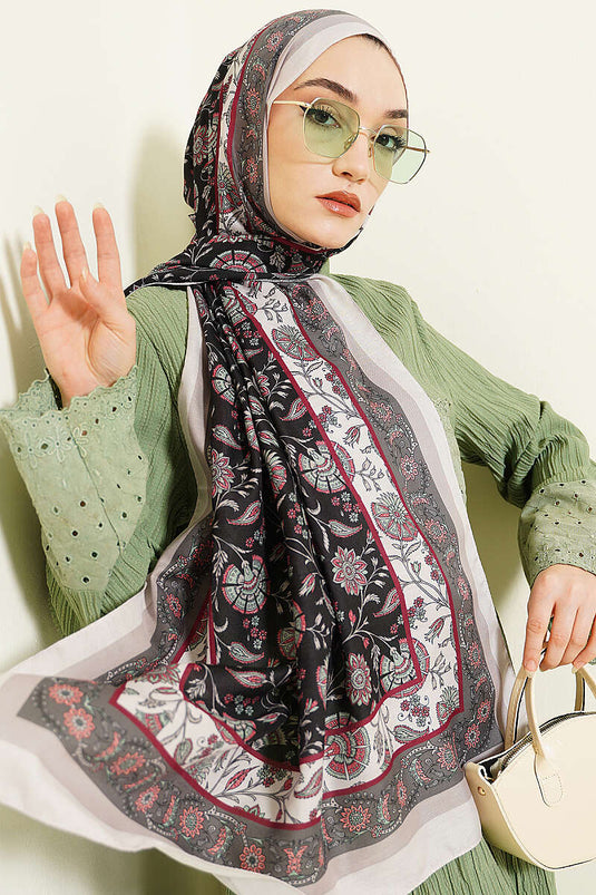 Châle doux à motif floral Taş