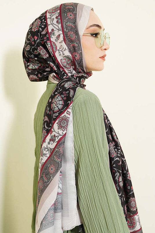 Châle doux à motif floral Taş