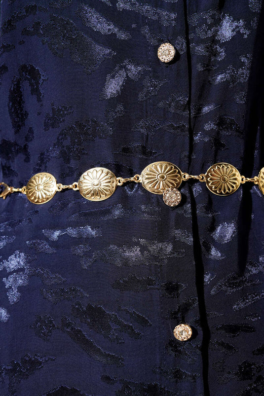 Çiçek Sembollü Zincir Kemer Gold