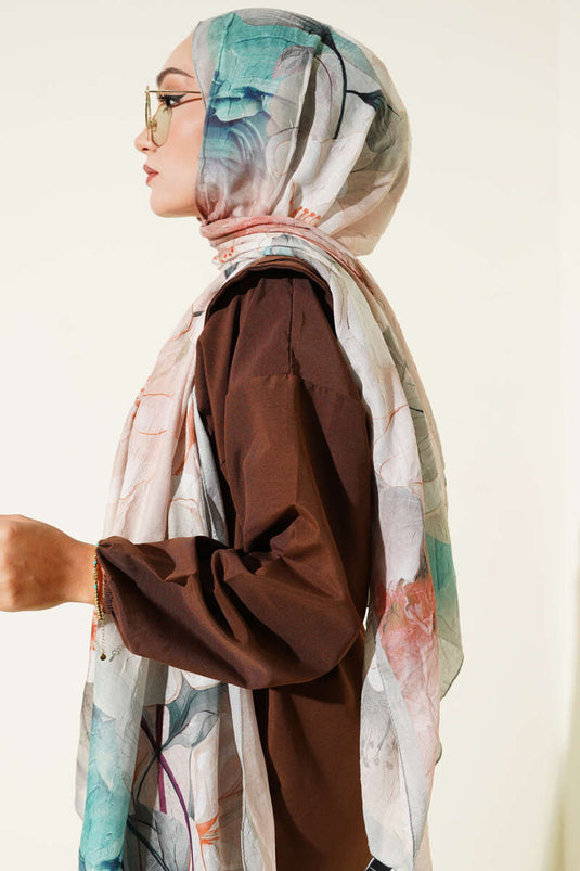 Scialle floreale Bamboo Crush Menta