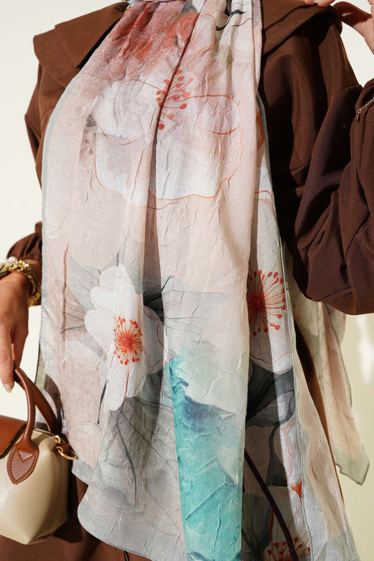 Scialle floreale Bamboo Crush Menta