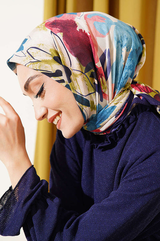 وشاح أناقة بنقشة فرشاة الأزهار بارلمان