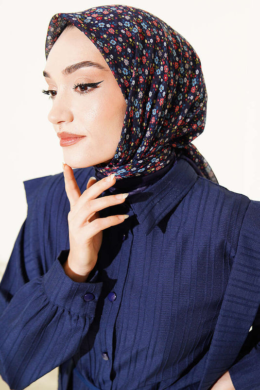Foulard in cotone Flamu con fiori Parlement