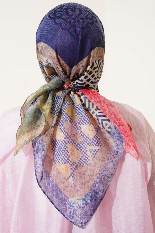 Floral Mixed Pattern Scarf, Rose Pink