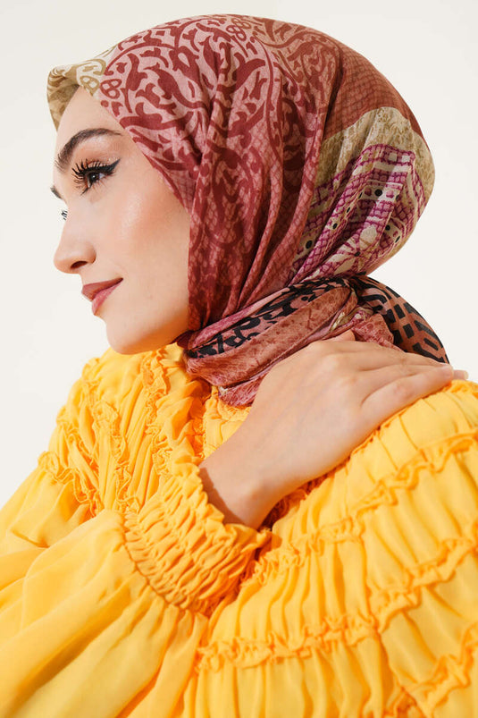 Floral Mixed Pattern Scarf Magenta