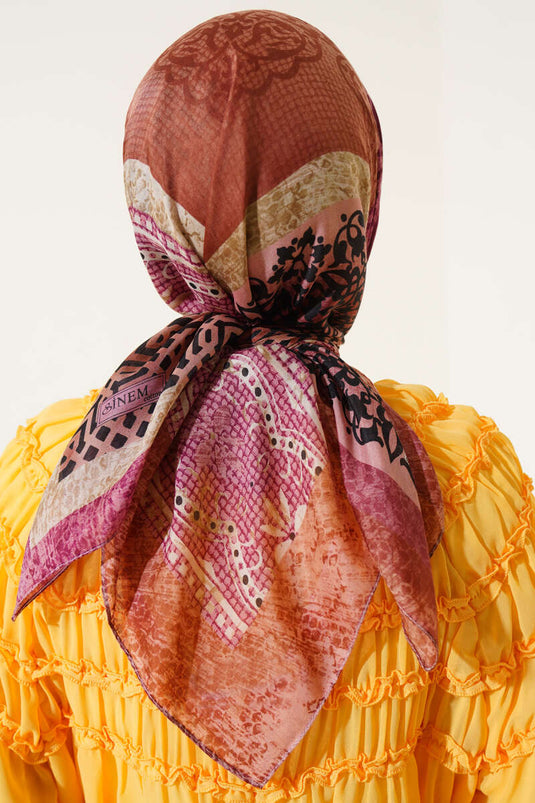 Floral Mixed Pattern Scarf Magenta