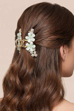 Pince À Cheveux Métallique À Fleurs Menthe