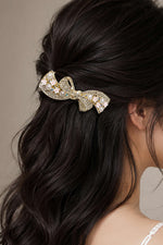 Barrette Métal Ornée De Fleurs Blanche