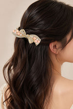 Barrette Métal Ornée De Fleurs Rose