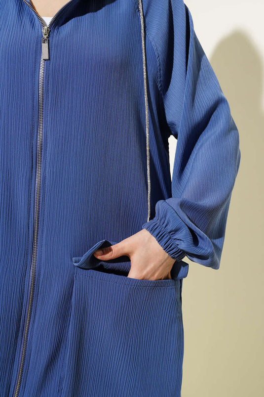 Double Pocket Elastic Cuff Coat Indigo