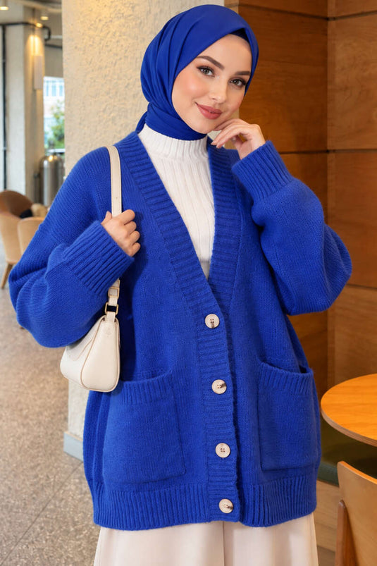 Cardigan In Maglia Con Doppi Tasche E Bottoni Saks