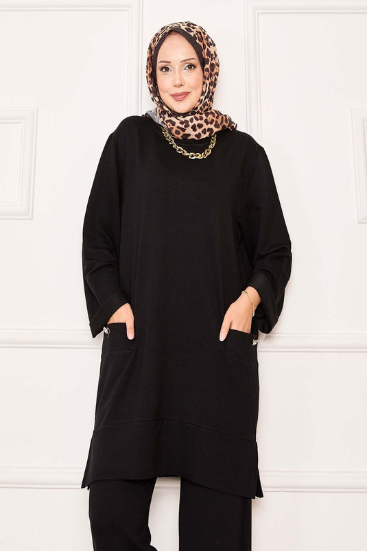 Dubbelzak tweedelig pak zwart