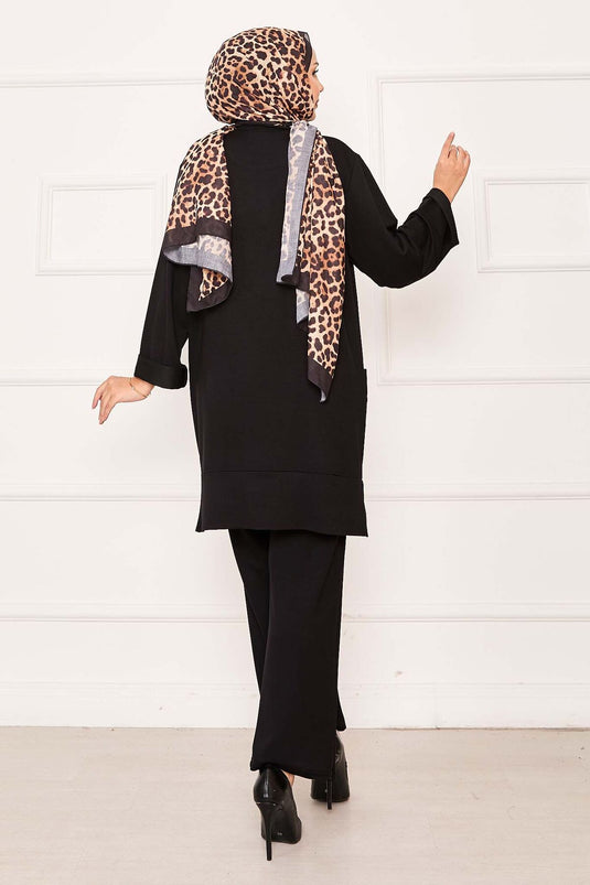 Dubbelzak tweedelig pak zwart