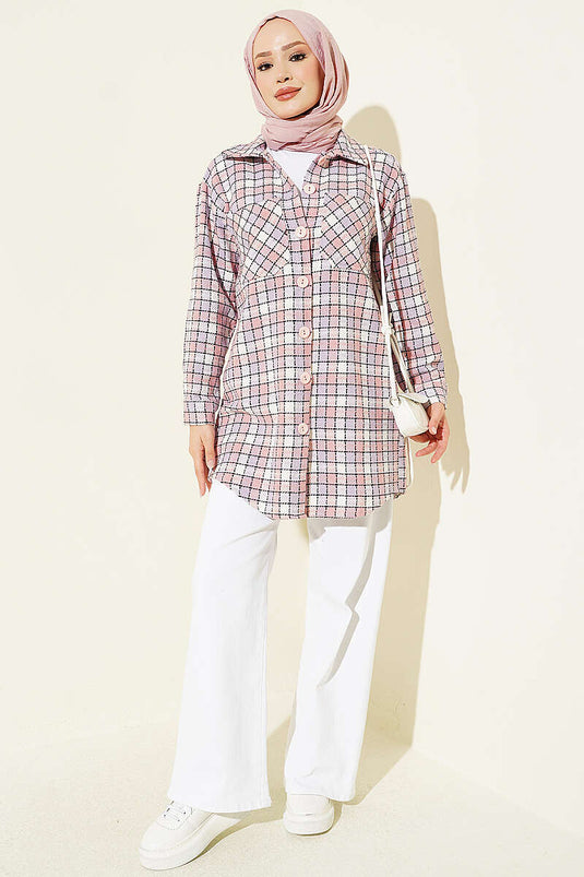 Chemise Oversize À Double Poche Violette