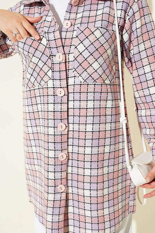 Chemise Oversize À Double Poche Violette