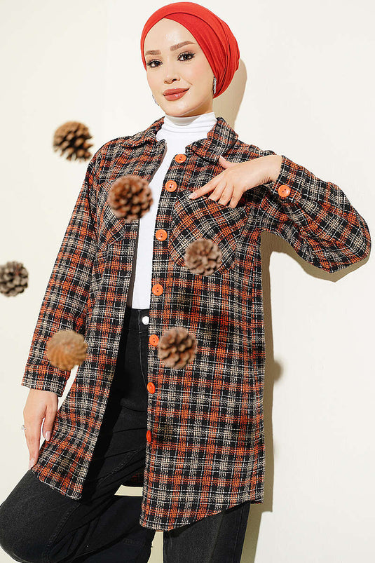 Chemise Oversize En Flanelle Noire À Double Poches