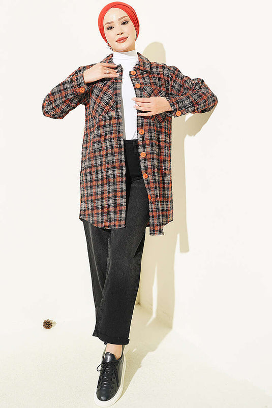 Chemise Oversize En Flanelle Noire À Double Poches