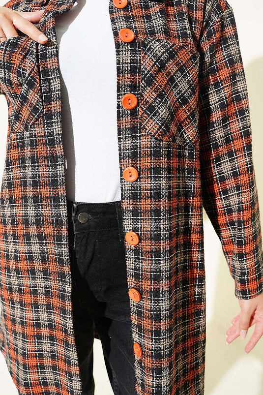 Chemise Oversize En Flanelle Noire À Double Poches