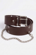 Ceinture À Chaîne À Double Trou Marron