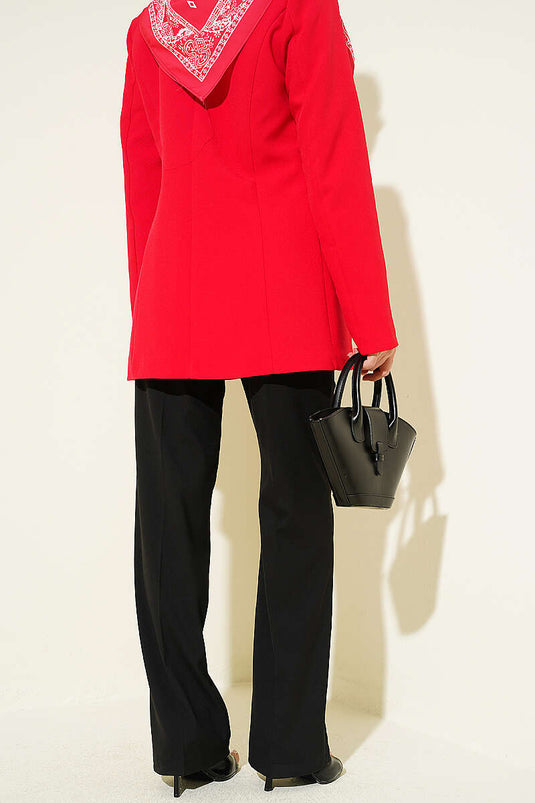Pantalon amovible noir à double bouton et ceinture
