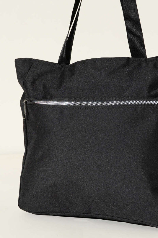 Double Zipper Basic Bag Black