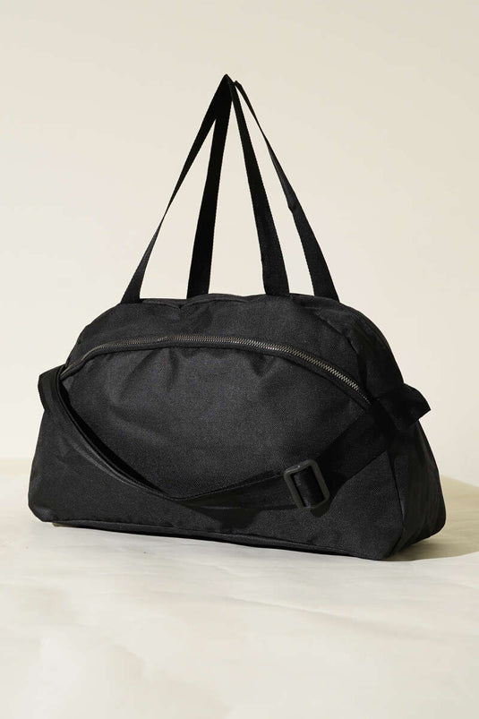 Sac de sport noir à double fermeture éclair