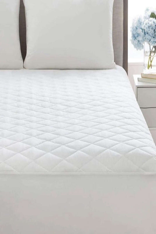 Protector de colchón impermeable acolchado doble blanco