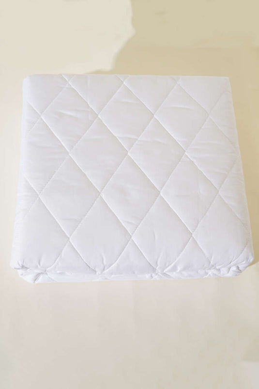 Protector de colchón impermeable acolchado doble blanco