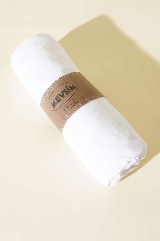 Drap-housse double en jersey blanc