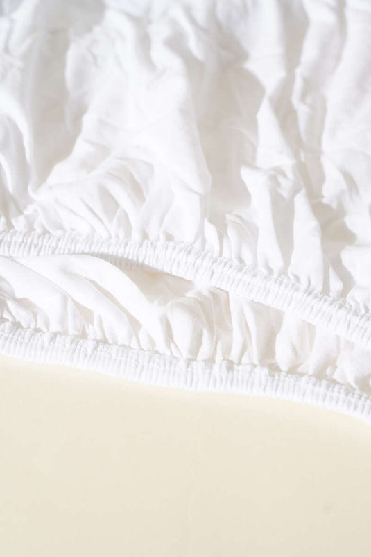 Drap-housse double en jersey blanc