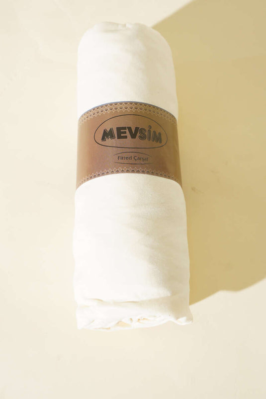 Drap-housse double en jersey, écru