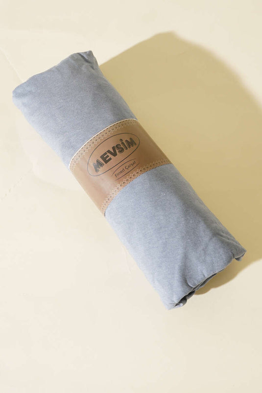 Drap-housse double en jersey gris