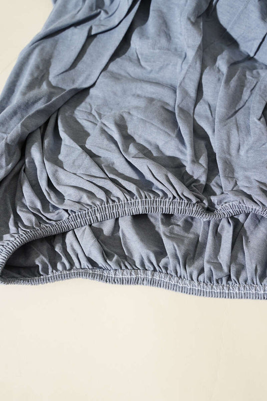 Drap-housse double en jersey gris