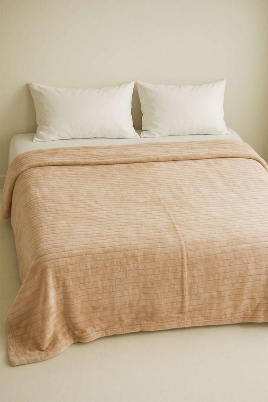 Couverture Polaire Beige Double
