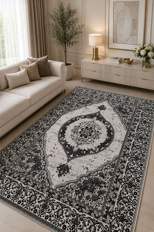 Beidseitig gemusterter Kilim Kaffee