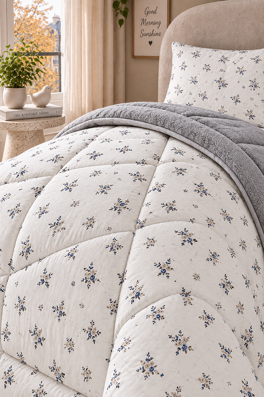Ensemble De Couette Simple Double Face Écru