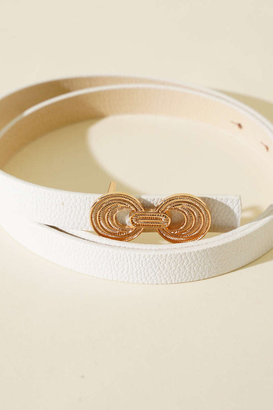 White Reversible Buckle Belt