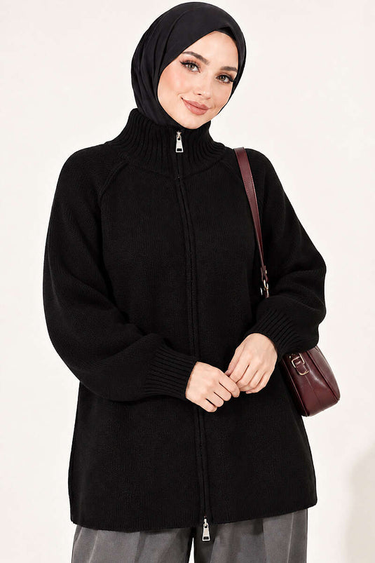 Gilet En Maille À Fermeture Éclair Réversible Noir