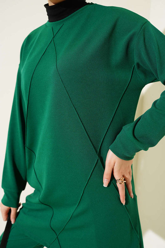 Costume Double à Motifs Çima Vert