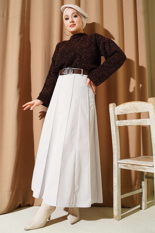 Gonna con cintura e fascia a righe Çıma Taş