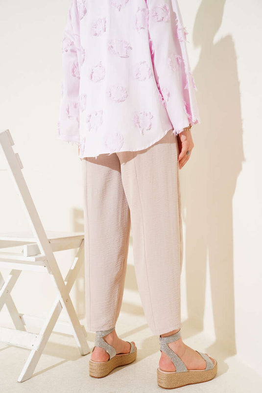 Pantalones con cinturón Chimali Beige