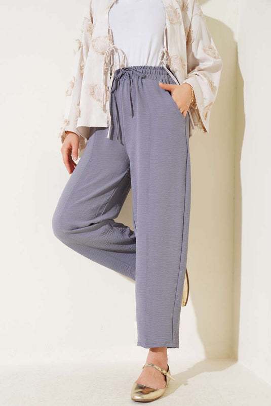 Chimali Belted Trousers, Welding Grey