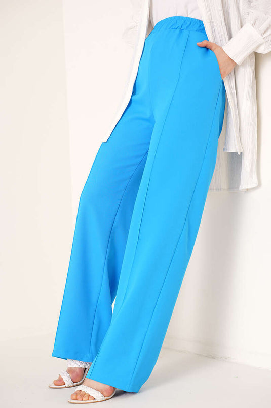 Blue Wide Leg Trousers