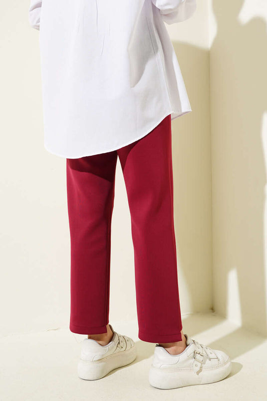 Burgundy Fitted Scuba Pants