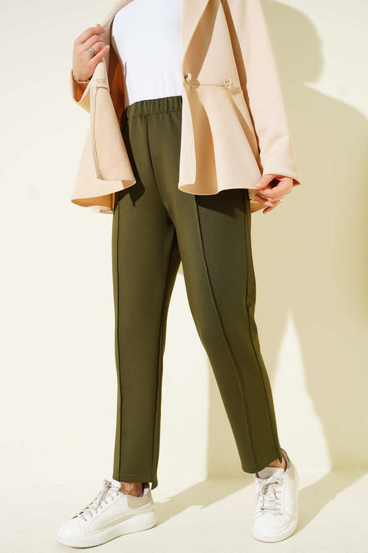 Schmal geschnittene Scuba-Hose Khaki