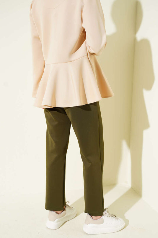 Çımalı Dar Paça Scuba Pantolon Haki